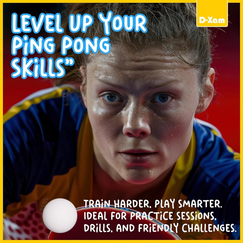 Dexam Ping Pong Balls White 15 or 50 Pack, Professional ABS Table Tennis Ball 1 Star 40mm Official Size + Weight, for Training & Practice - Durable High Performance - Image 4